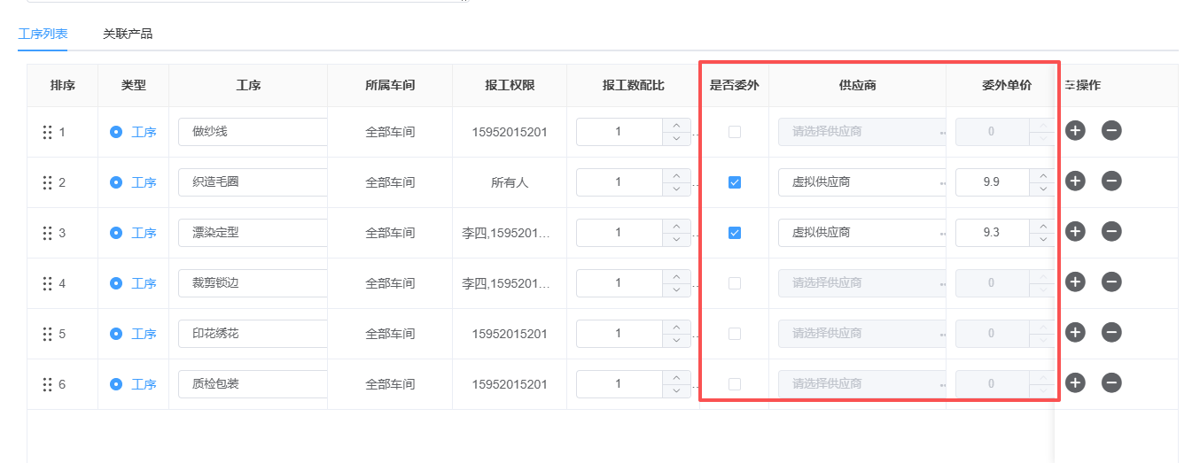 工艺路线设置